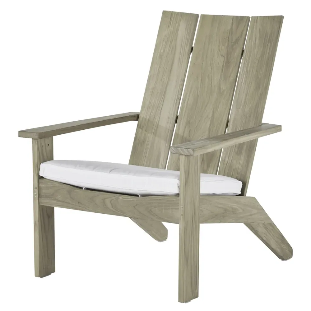 Ashland Outdoor Adirondack Chair with Cushion - Oyster Grey, Teak image