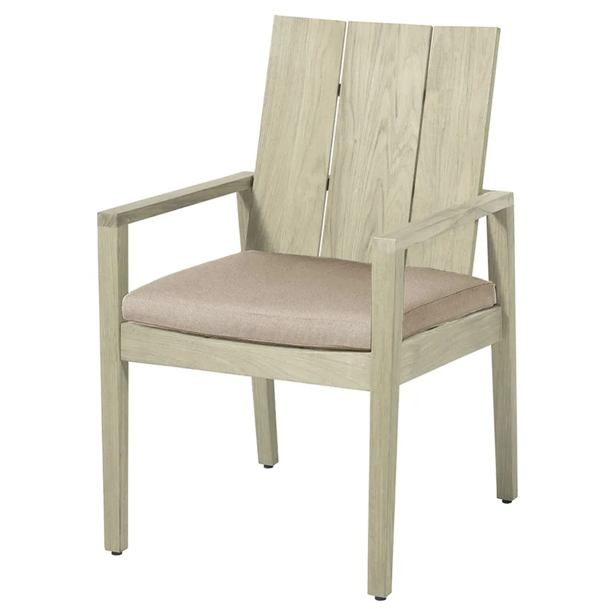 Ashland Outdoor Dining Arm Chair - Oyster Grey, Teak