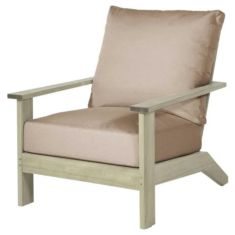 Ashland Outdoor Lounge Chair - Oyster Grey, Teak