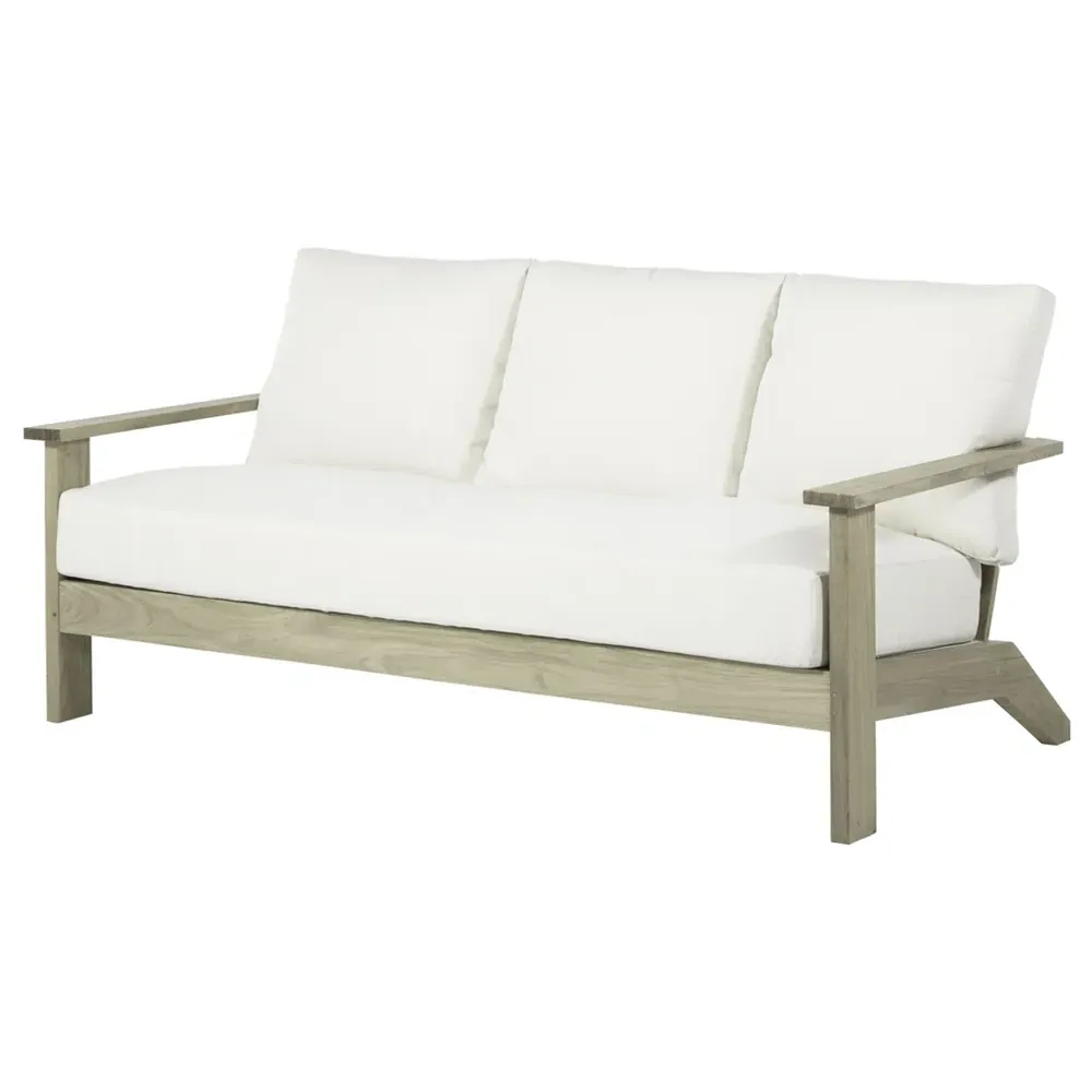 Ashland Outdoor Sofa with Cushions - Oyster Grey, Teak image