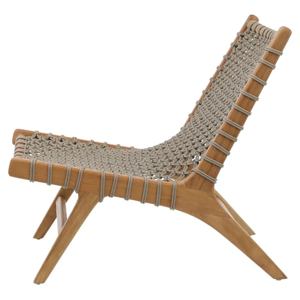 Ashleigh Woven Rope Outdoor Lounge Chair - Grey, Teak