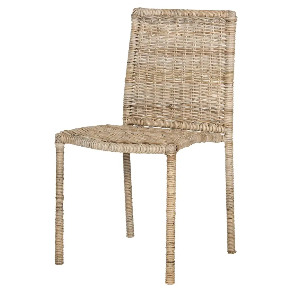 Ashley Woven Rattan Dining Chair Set of 2 - Grey, Rattan