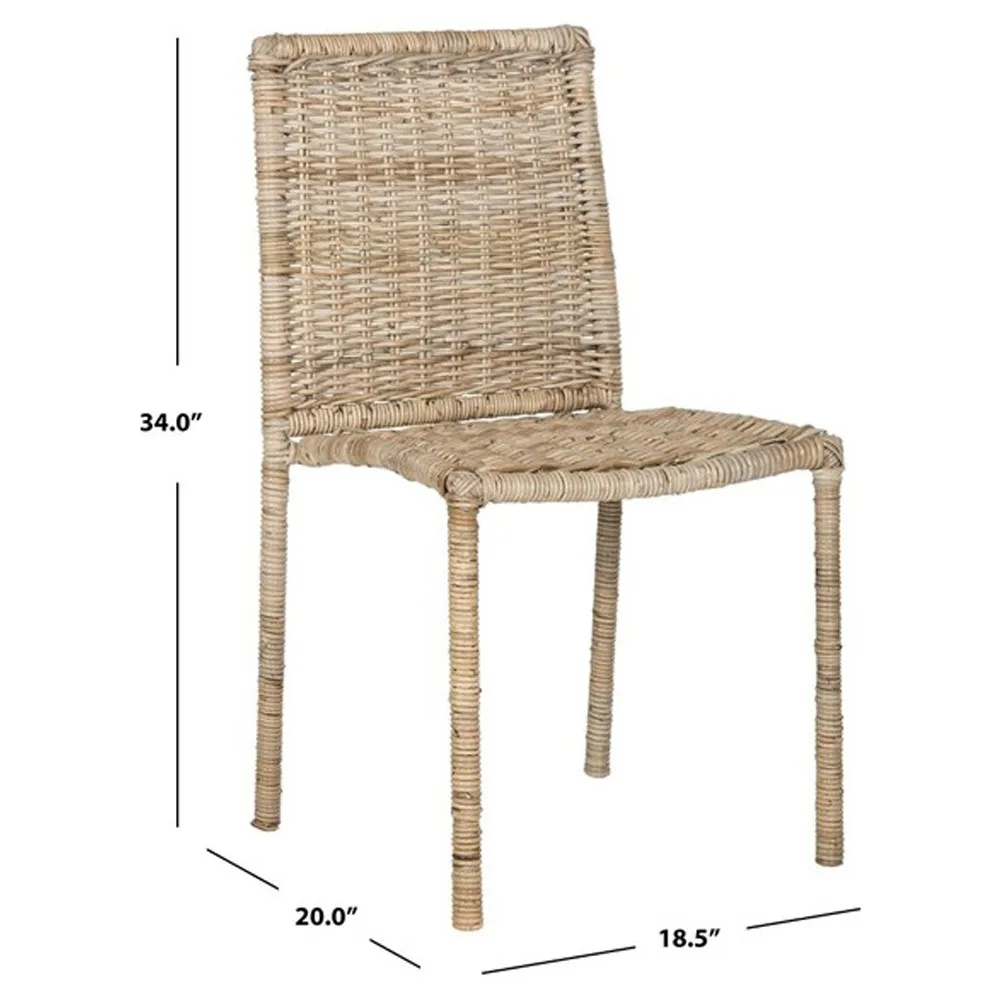 Ashley Woven Rattan Dining Chair Set of 2 - Grey, Rattan