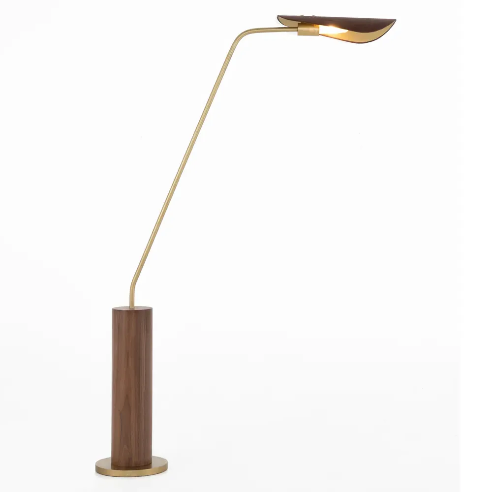 Ashton Task Reading Floor Lamp - Brown, Leather