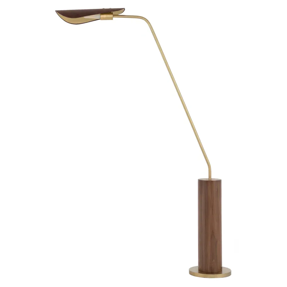 Ashton Task Reading Floor Lamp - Brown, Leather