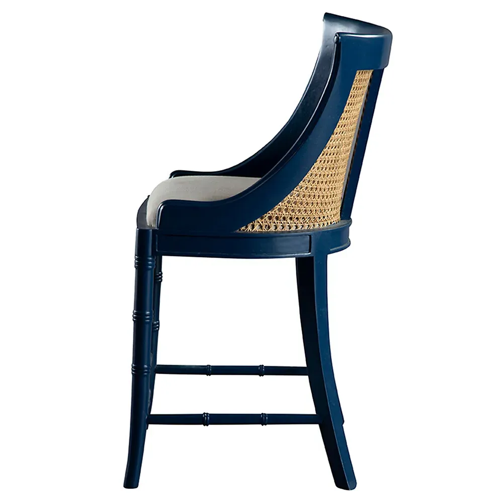 Aspyn Counter Stool - Blue, Mahogany