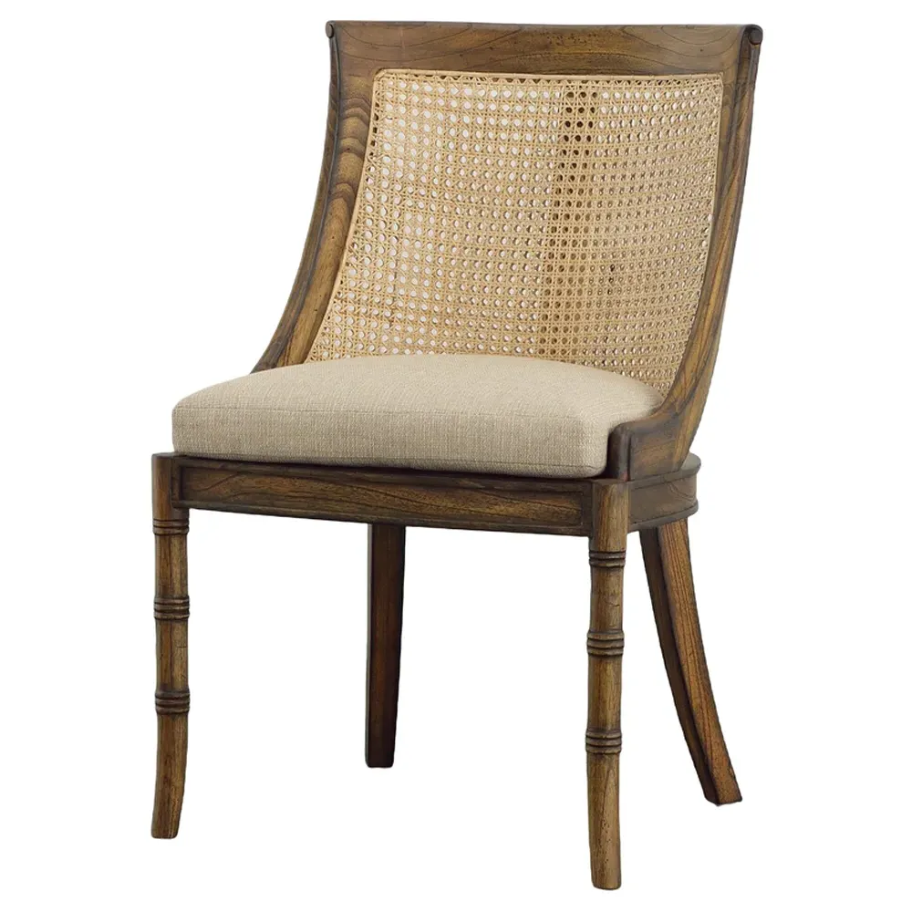 Aspyn Wingback Side Chair with Cane Back - Brown, Mahogany