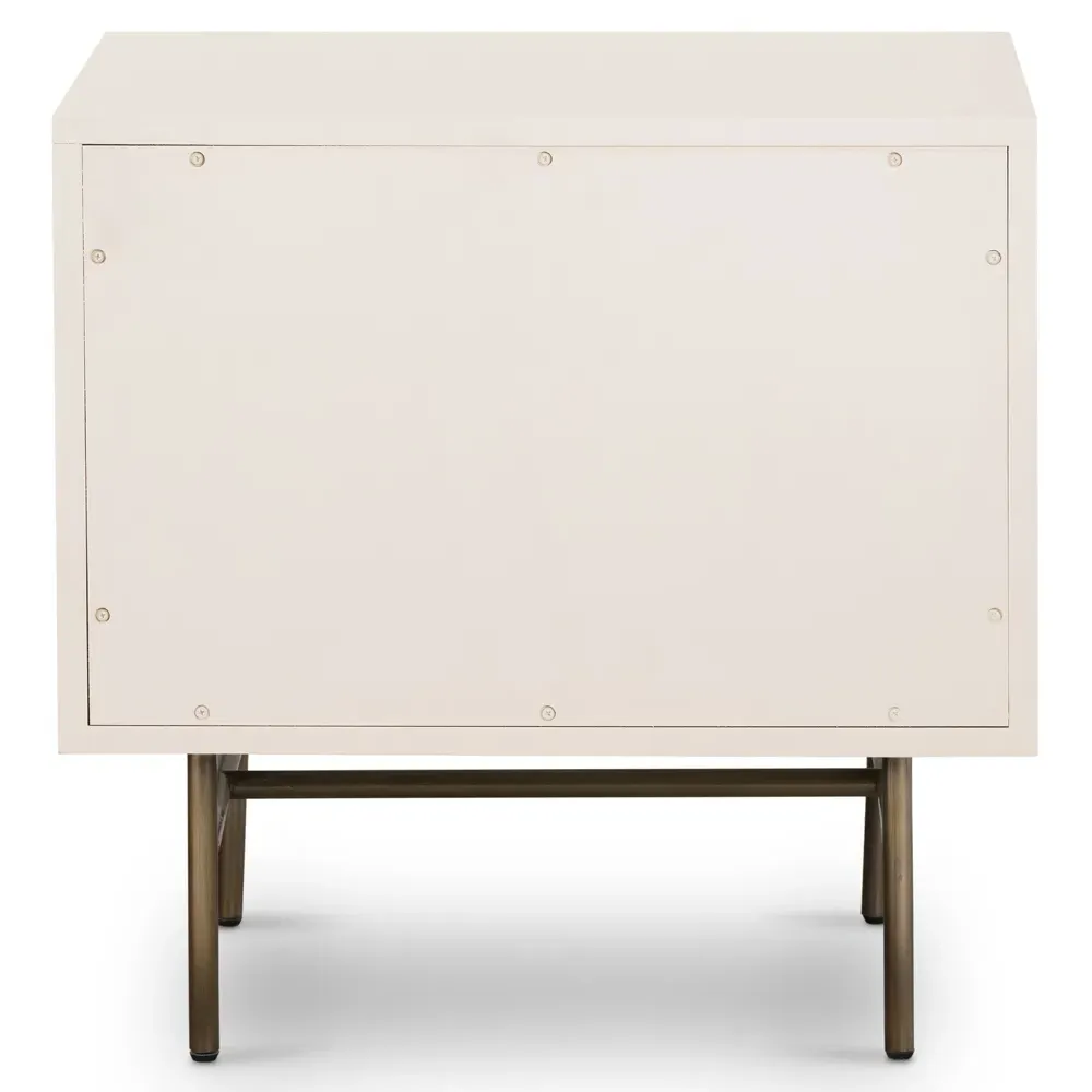 Assunta 2 Drawer Nightstand - White, Cane