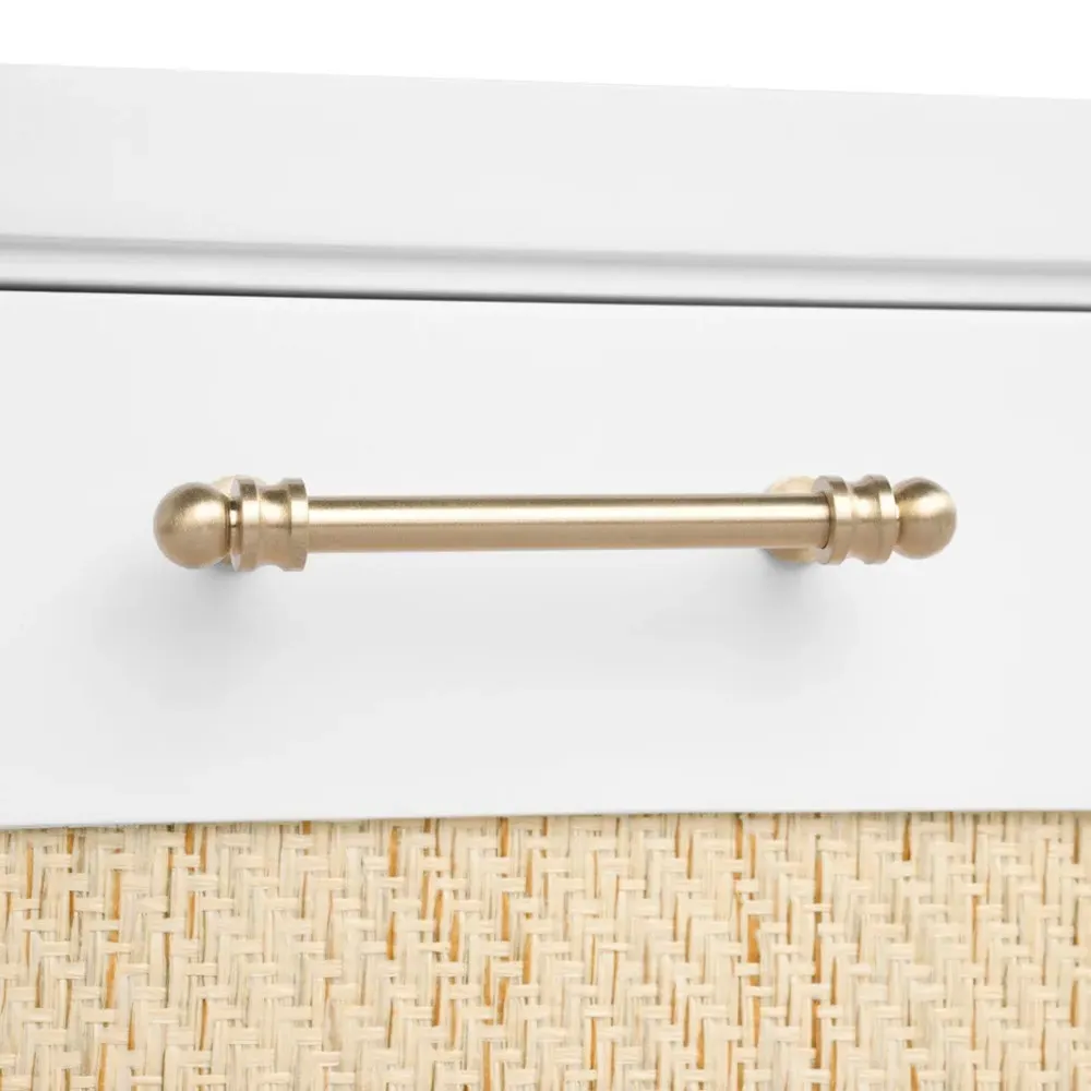 Astor Rectangular Desk - Vanilla White, Grasscloth