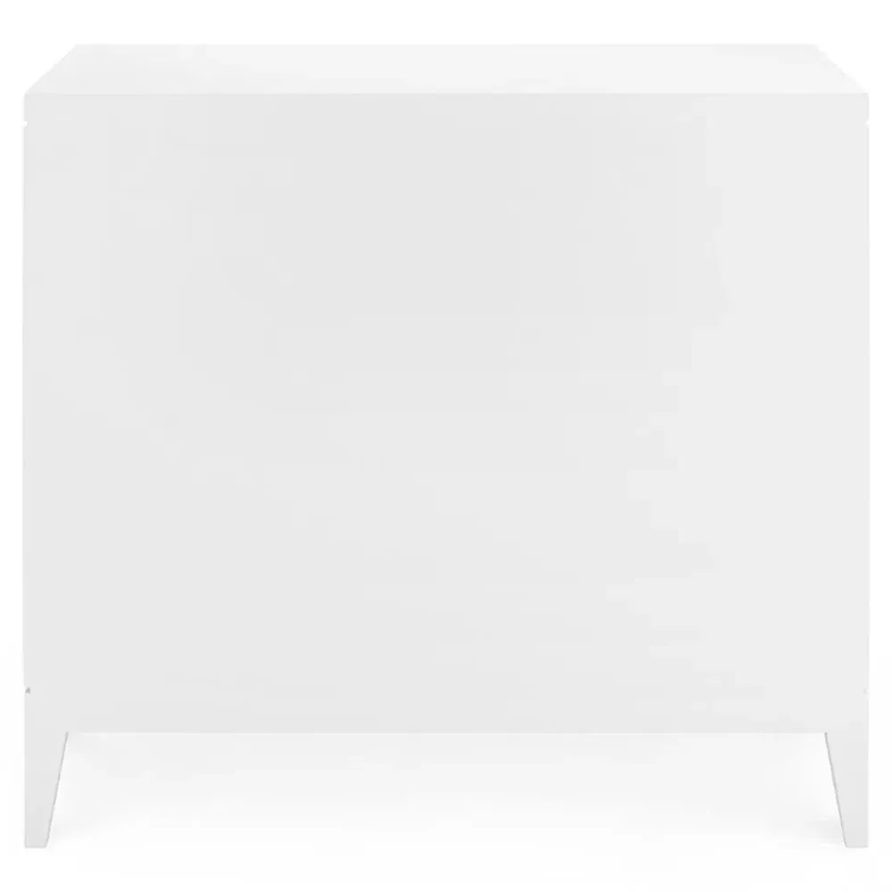 Astor Rectangular Side Table - Vanilla White, Grasscloth