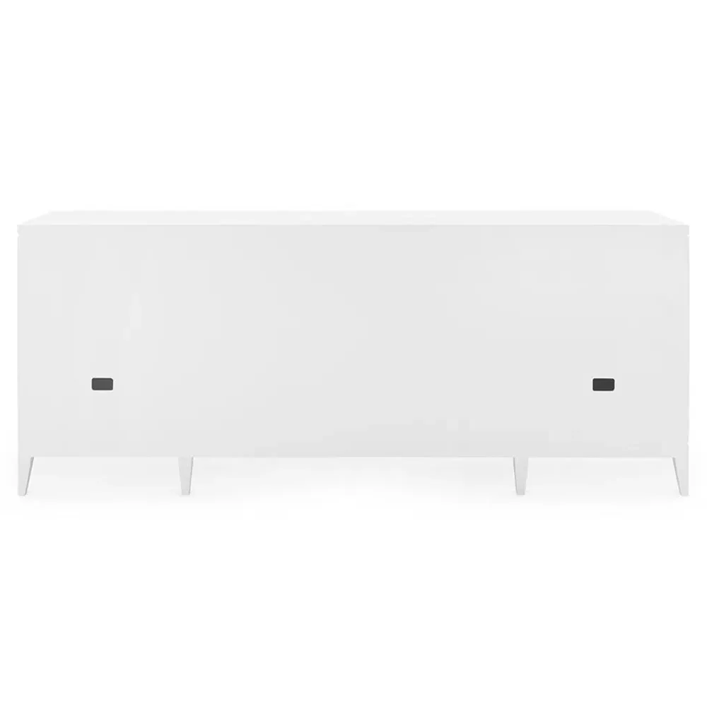 Astor Woven Grasscloth Media Cabinet - Vanilla White