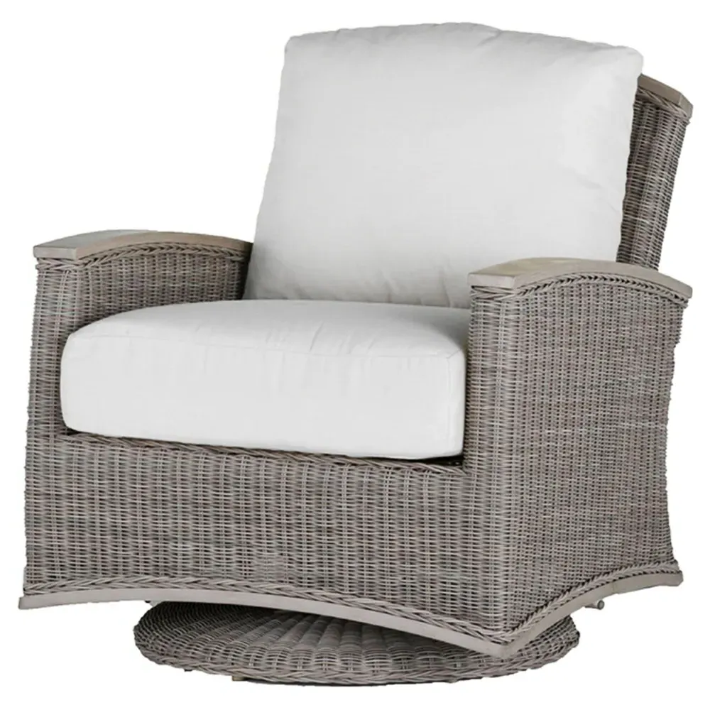 Astoria N-dura Wicker Swivel Outdoor Lounge Chair - Grey