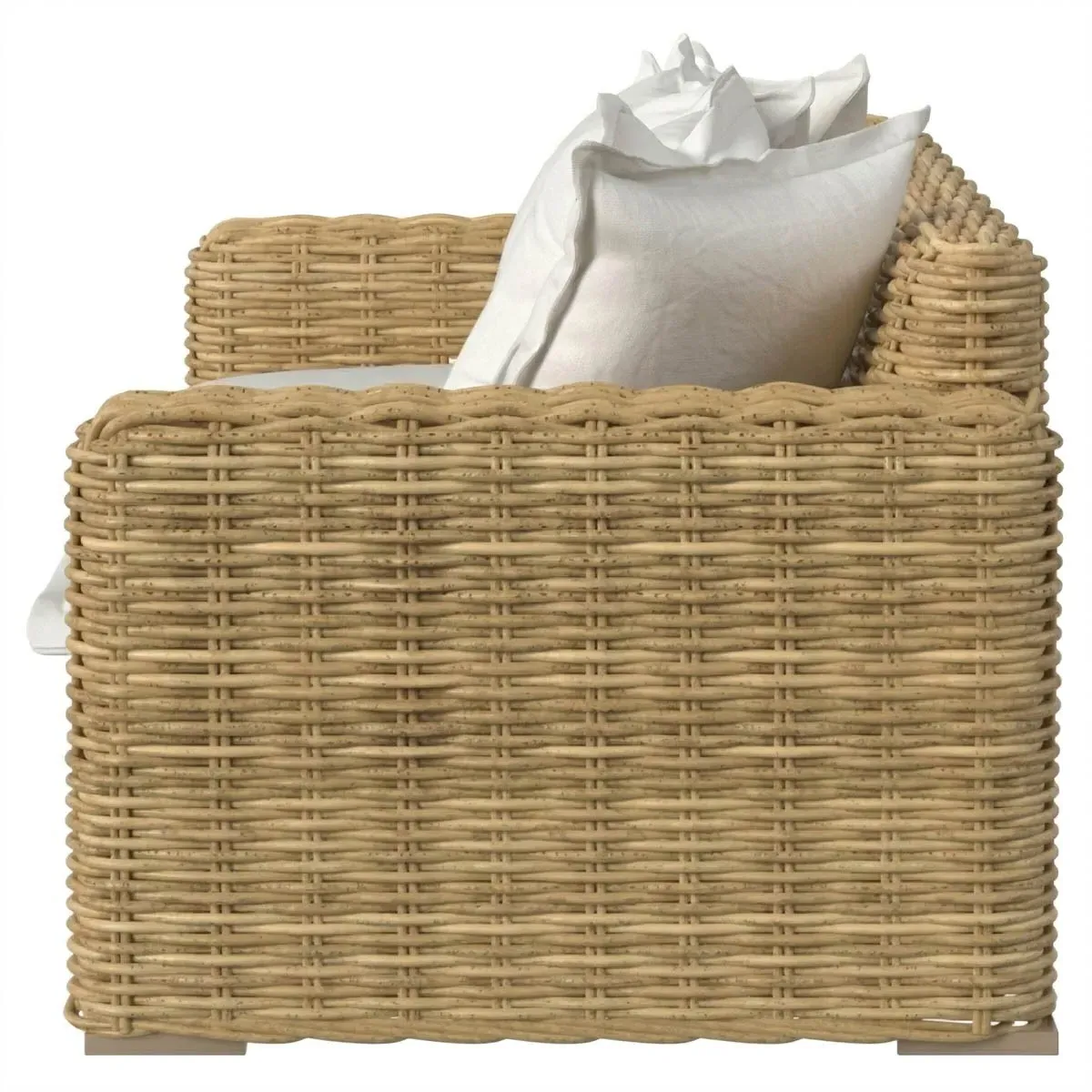 Astra 82" Woven Wicker Outdoor Sofa - Beige, Sunbrella