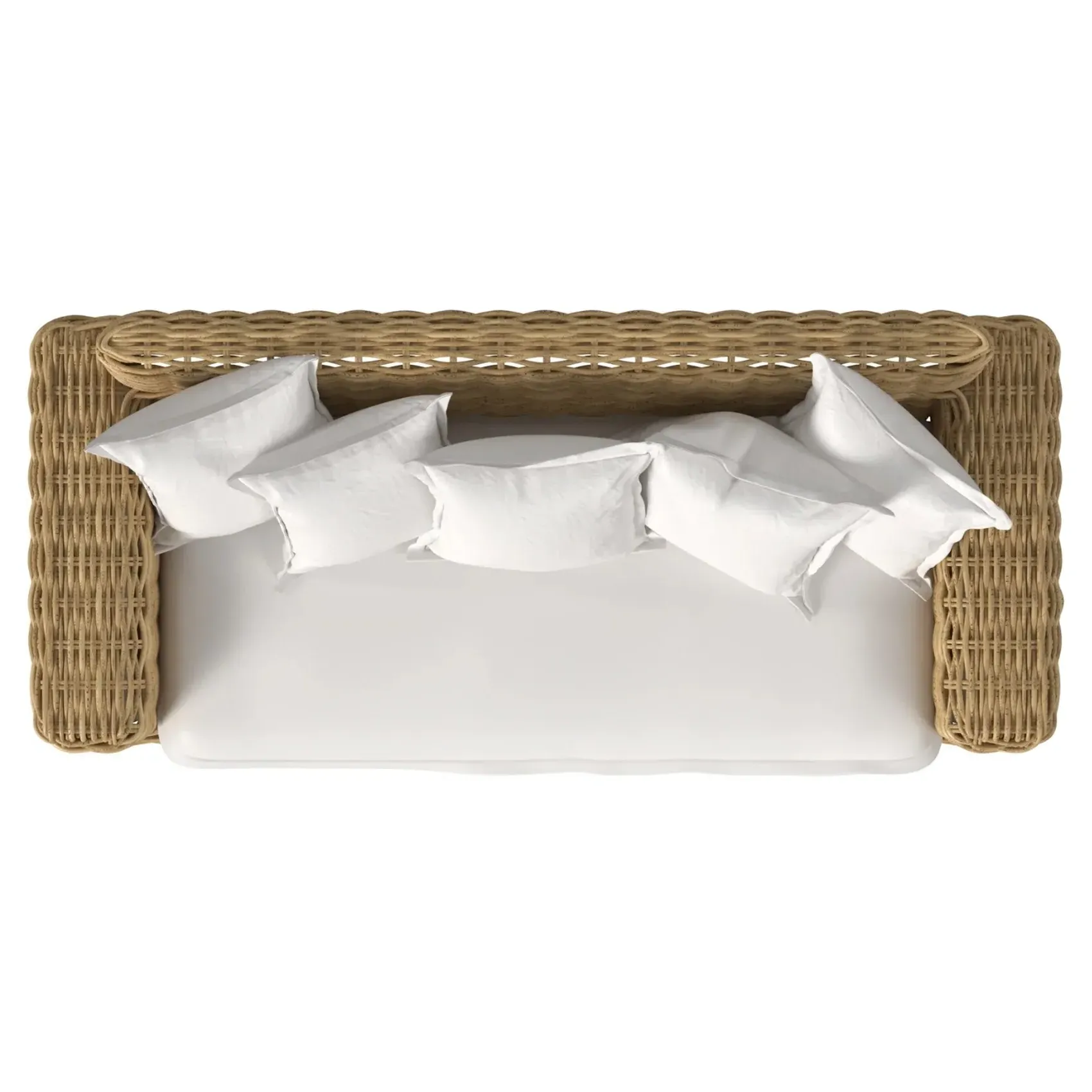 Astra 82" Woven Wicker Outdoor Sofa - Beige, Sunbrella