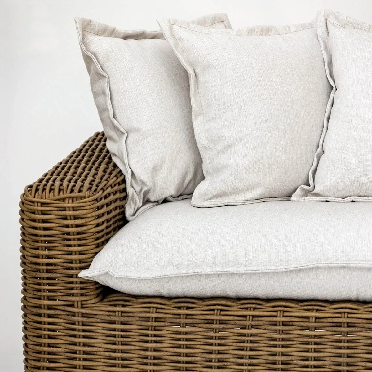 Astra 82" Woven Wicker Outdoor Sofa - Beige, Sunbrella