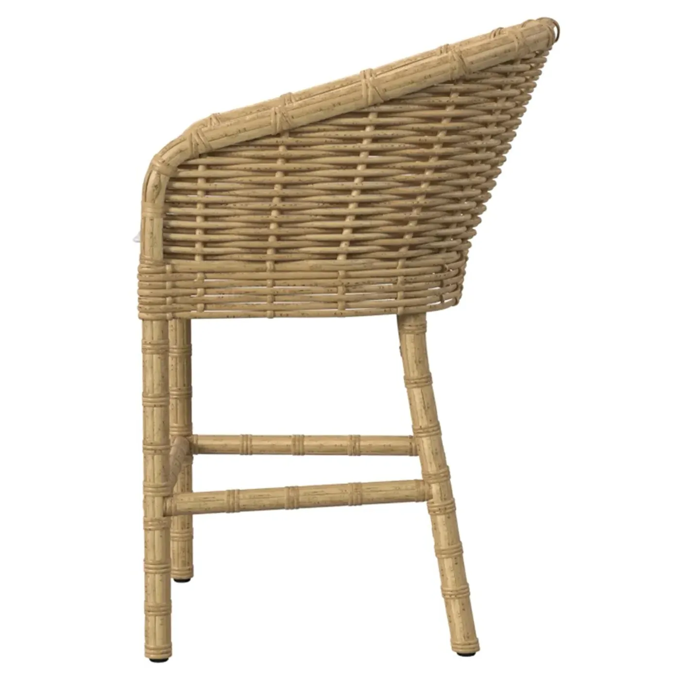 Astra Woven Wicker Outdoor Bar Stool - Beige, Sunbrella