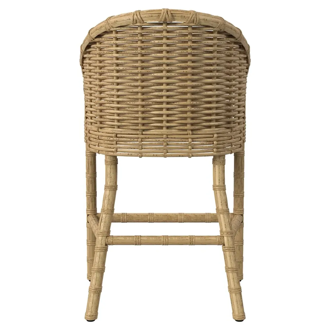 Astra Woven Wicker Outdoor Bar Stool - Beige, Sunbrella
