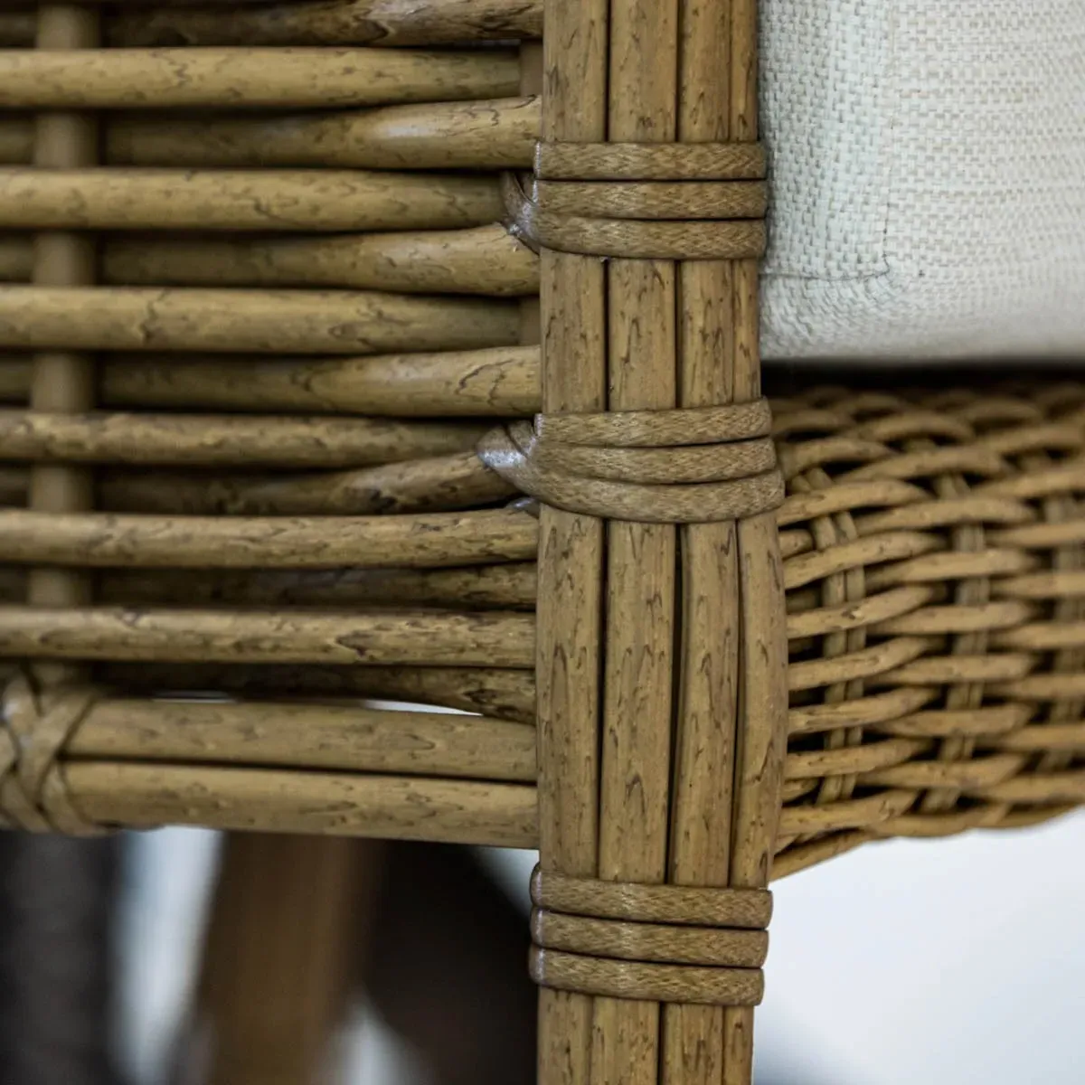 Astra Woven Wicker Outdoor Counter Stool - Beige, Sunbrella