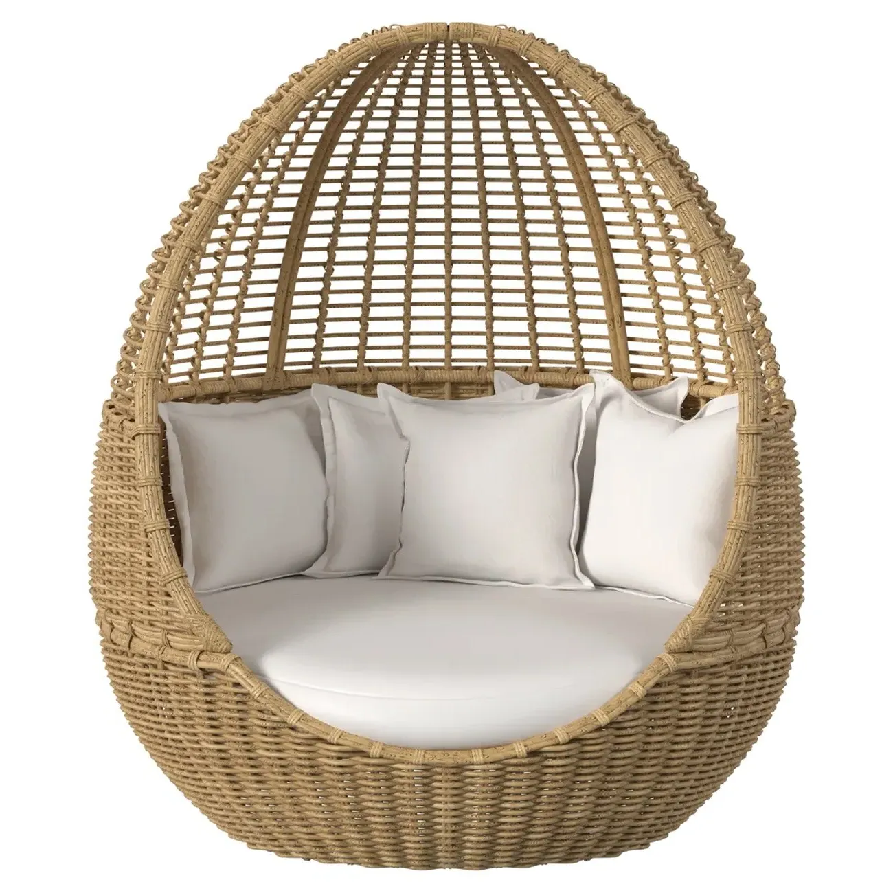 Astra Woven Wicker Outdoor Daybed - Beige, Sunbrella