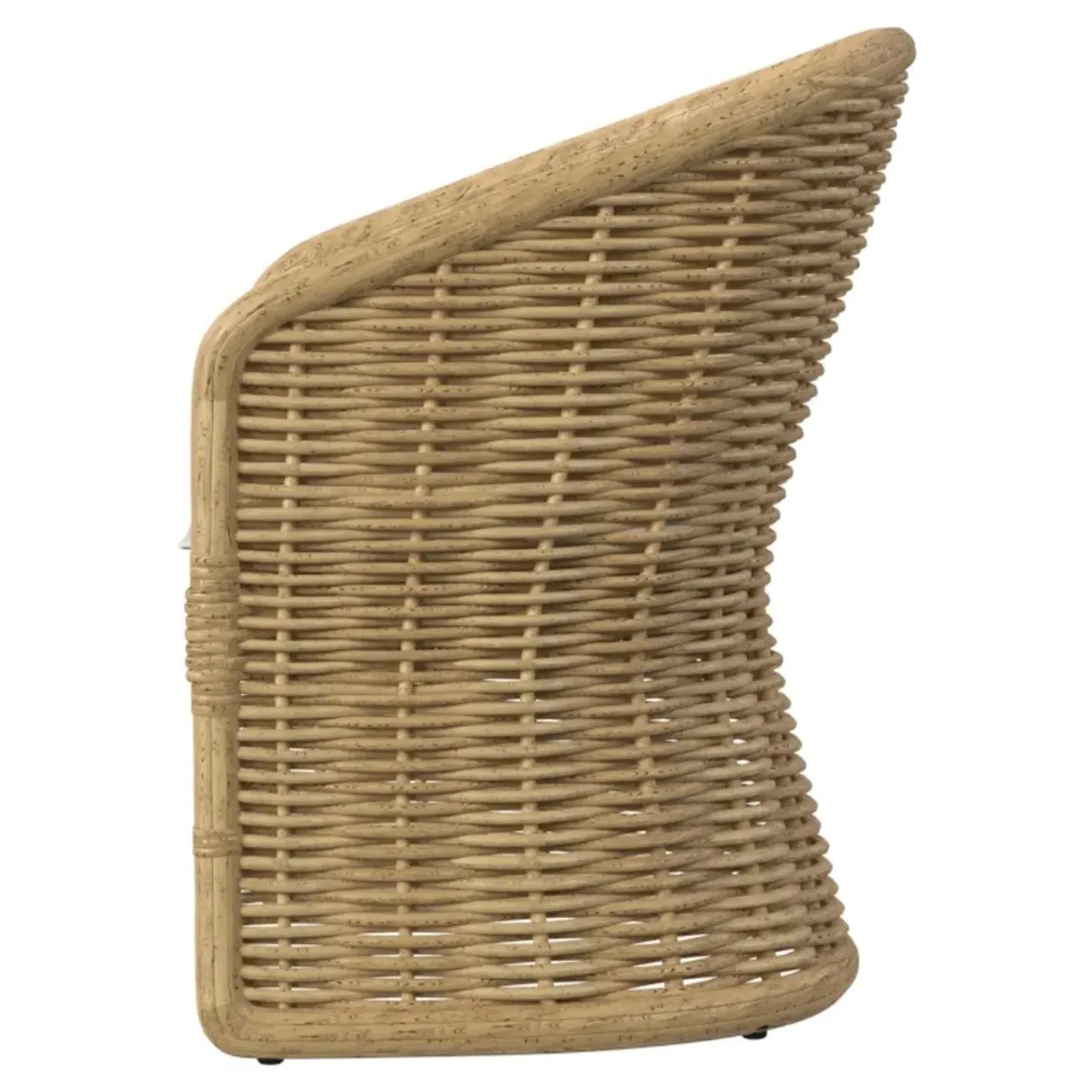 Astra Woven Wicker Outdoor Dining Arm Chair - Beige, Sunbrella