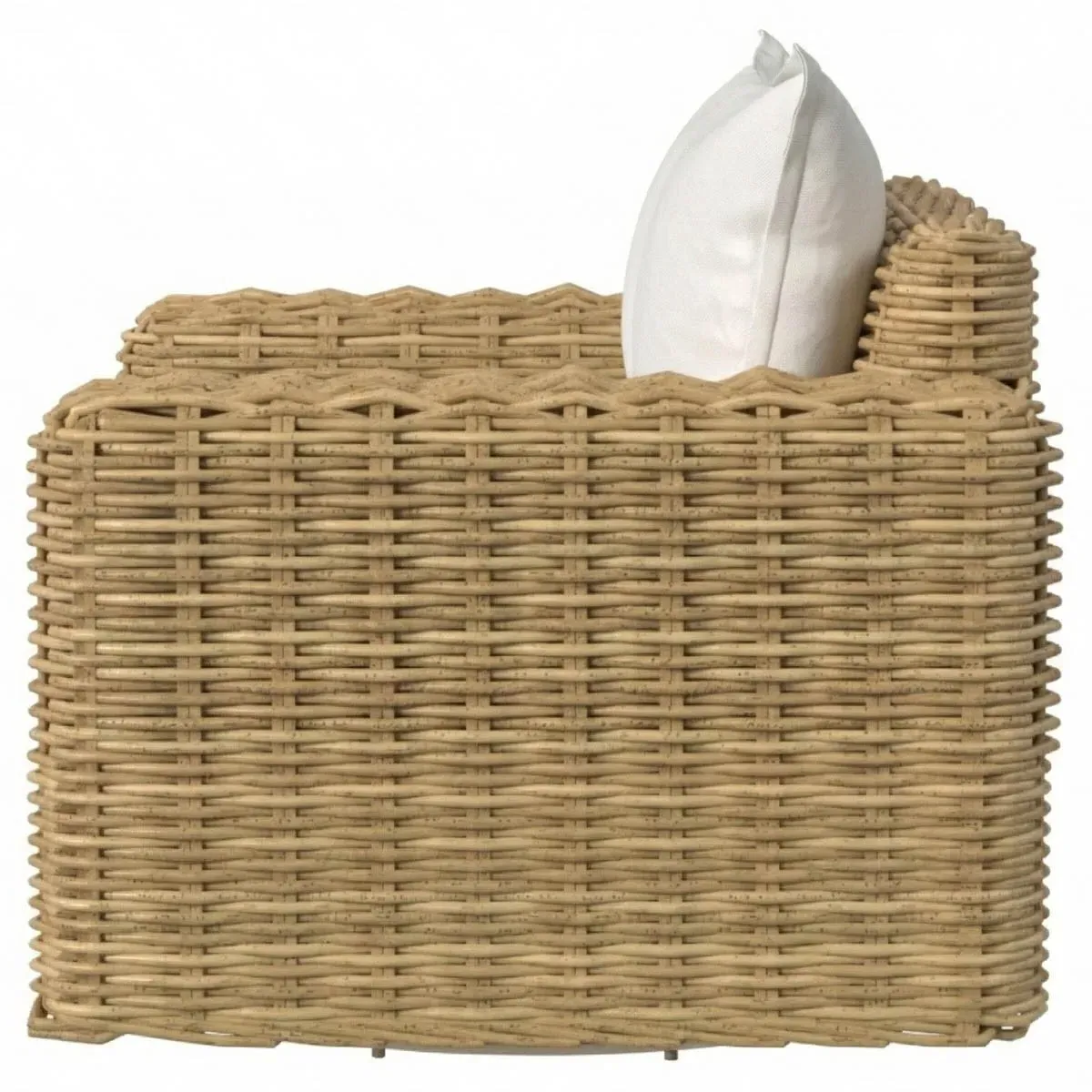 Astra Woven Wicker Outdoor Swivel Chair - Beige, Sunbrella