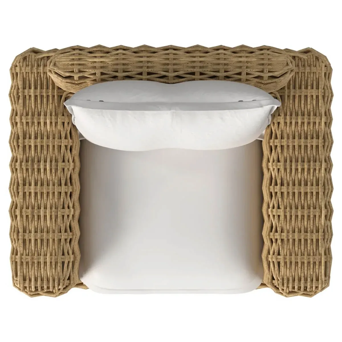 Astra Woven Wicker Outdoor Swivel Chair - Beige, Sunbrella