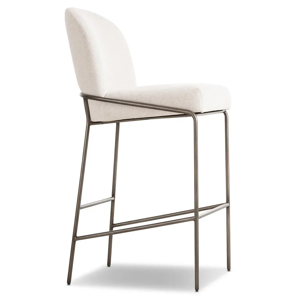 Astrid Bar Stool - Cream, Iron