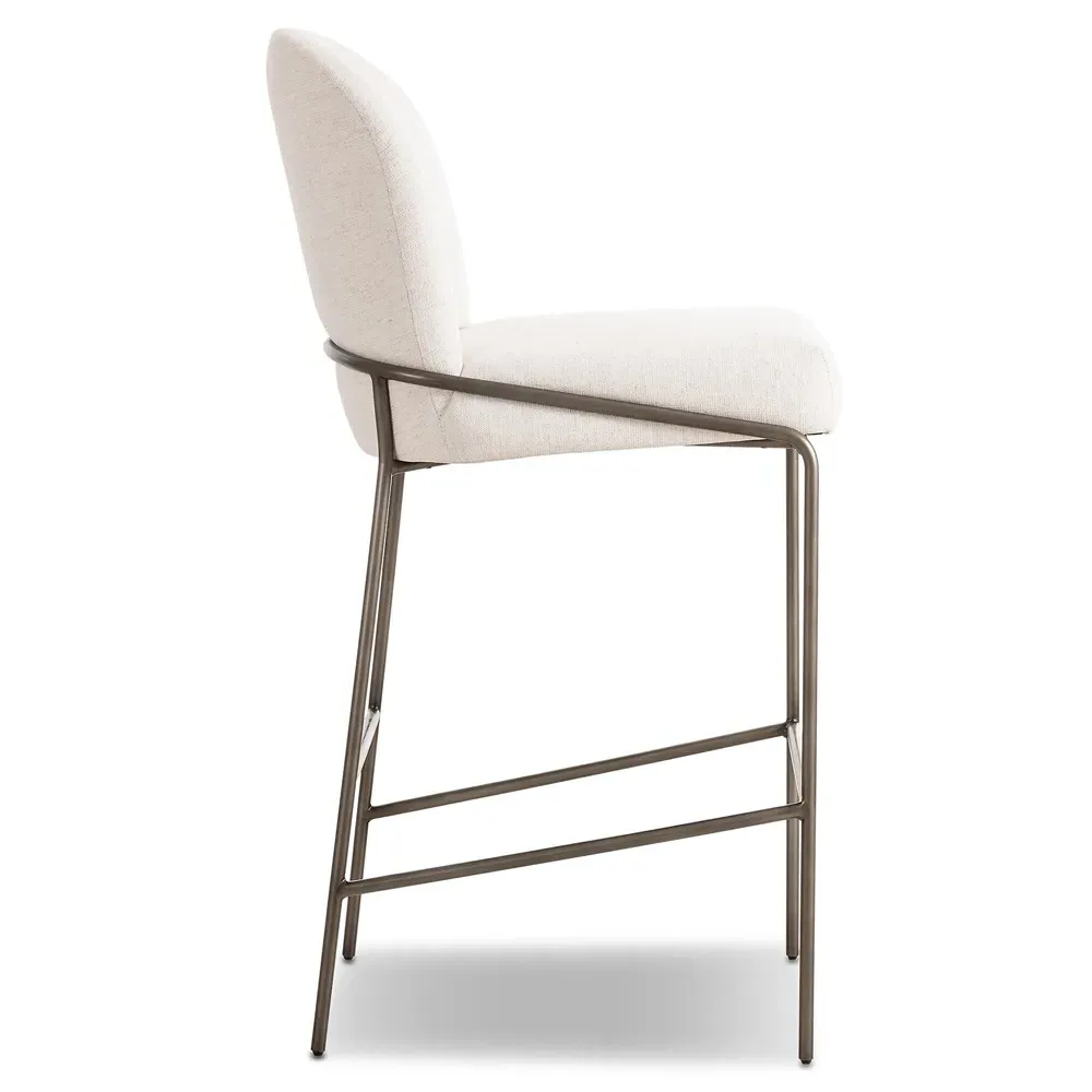 Astrid Bar Stool - Cream, Iron
