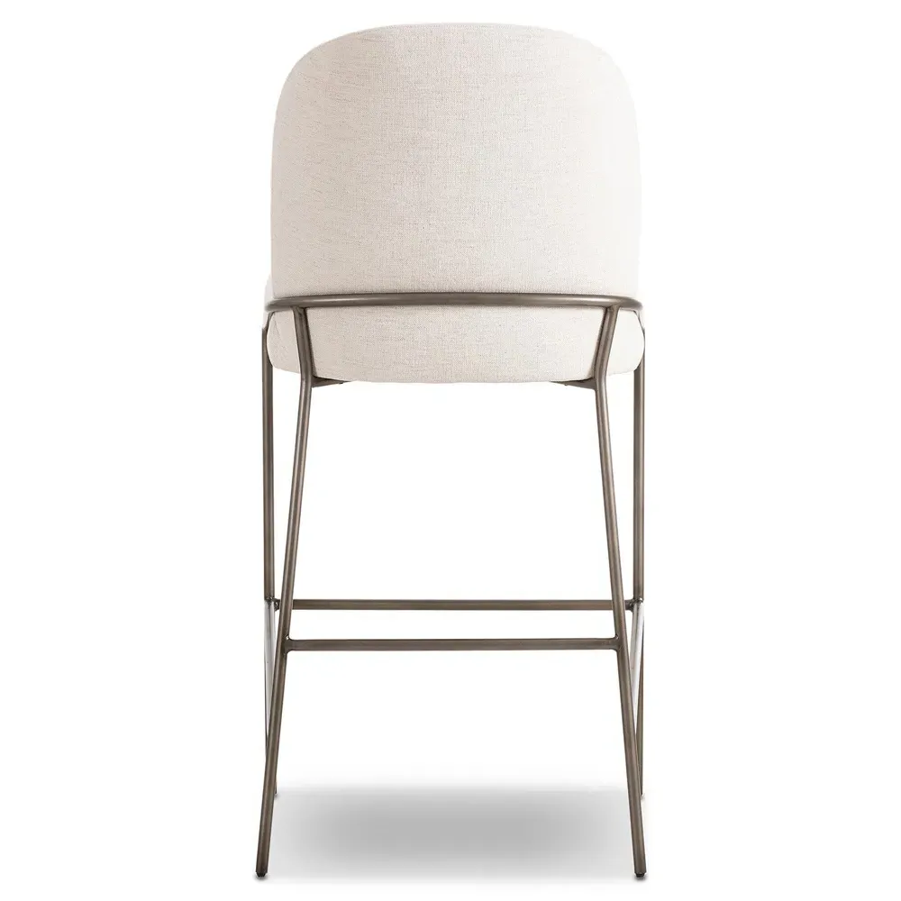 Astrid Bar Stool - Cream, Iron