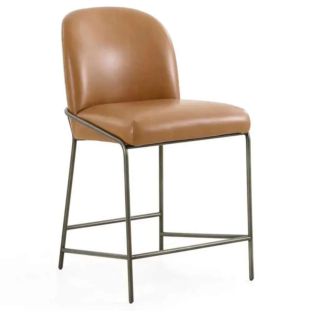 Astrid Counter Stool - Brown, Faux Leather