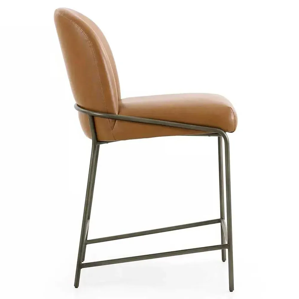 Astrid Counter Stool - Brown, Faux Leather