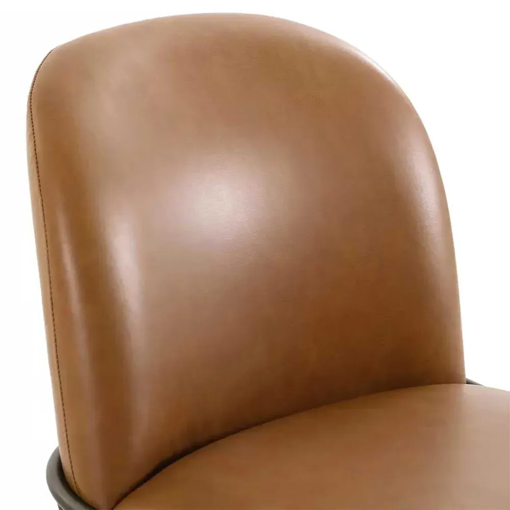Astrid Counter Stool - Brown, Faux Leather