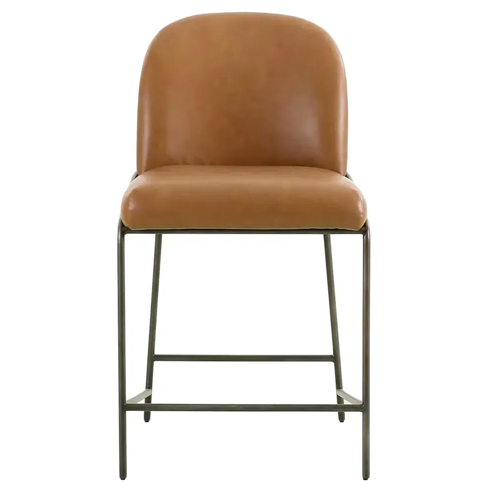 Astrid Counter Stool - Brown, Faux Leather