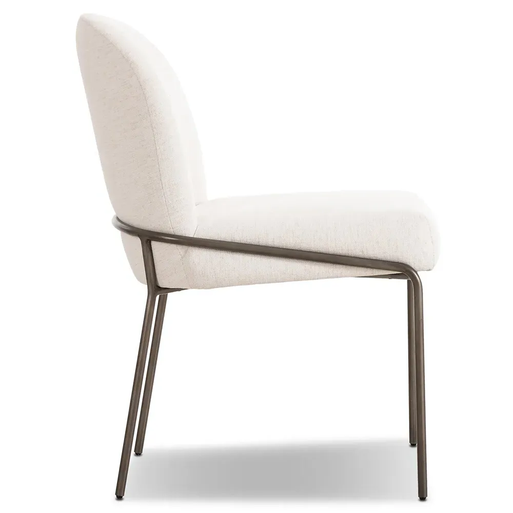 Astrid Dining Side Chair - Cream, Iron