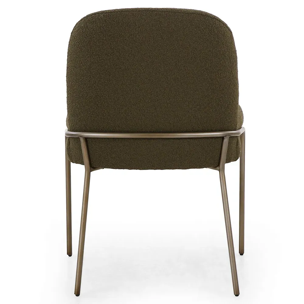 Astrid Dining Side Chair - Green, Boucle