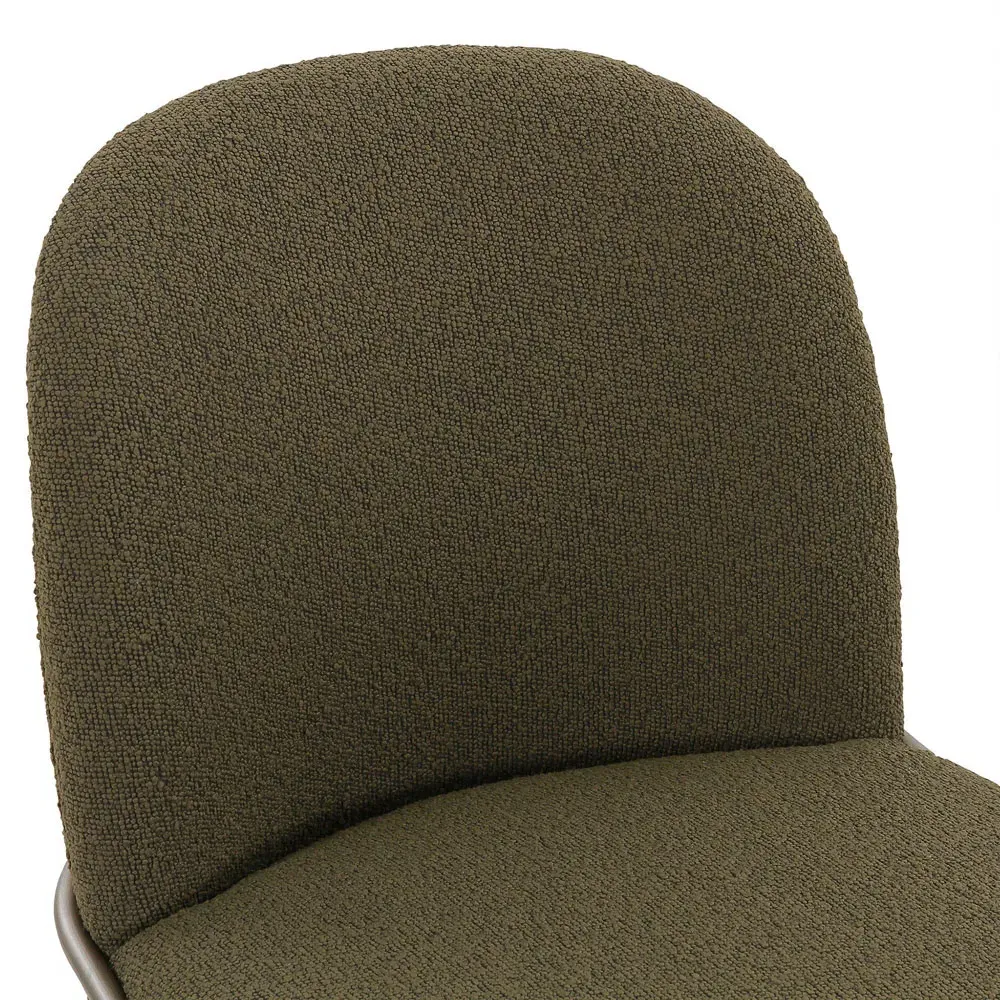 Astrid Dining Side Chair - Green, Boucle