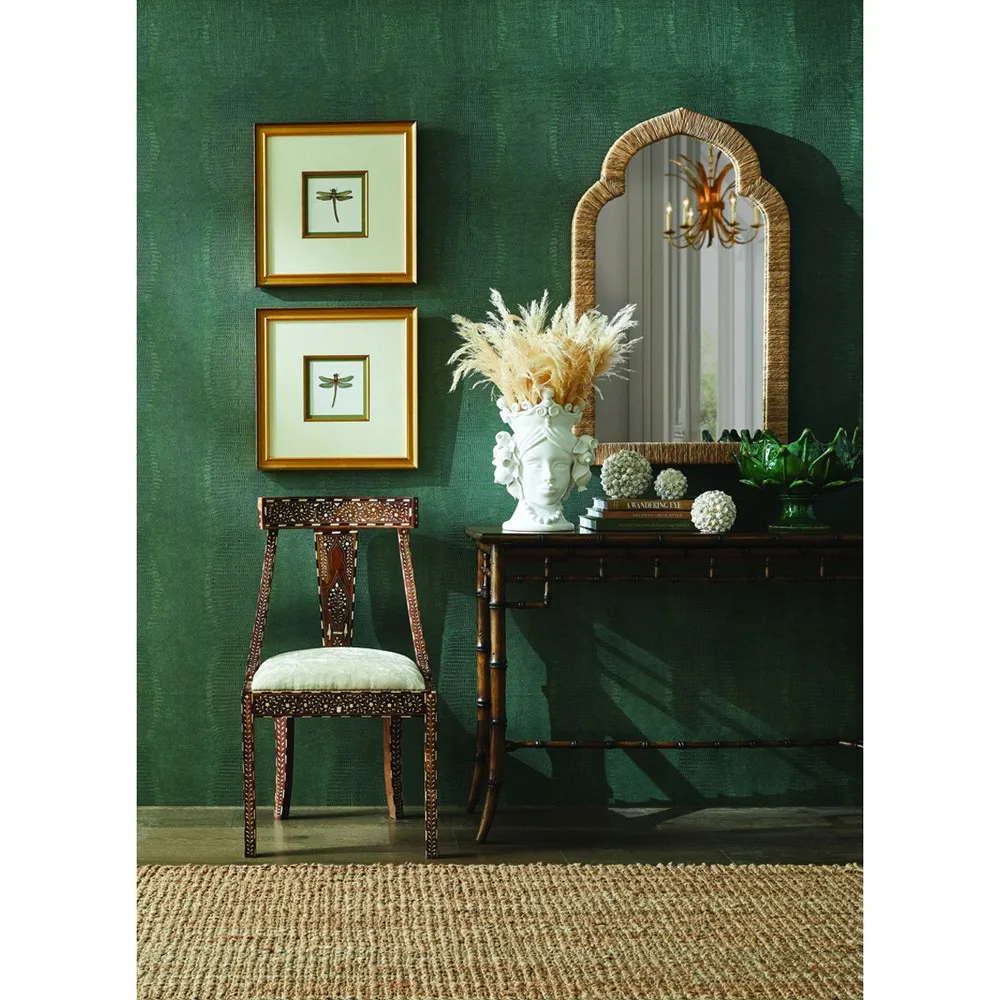 Astrid Green Dragonfly Framed Illustration II - Gold Frame