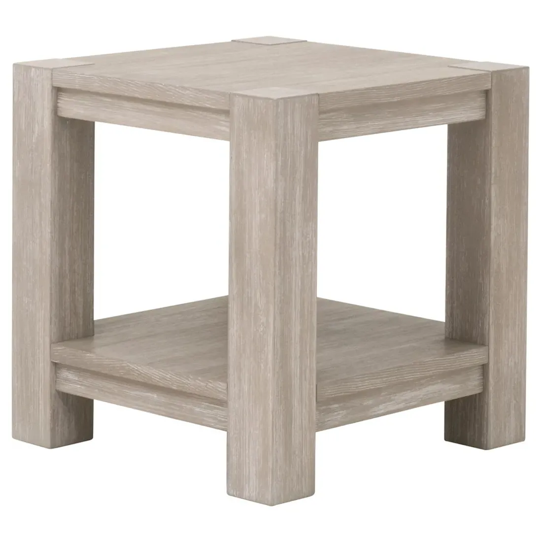 Astrid Side Table with Storage - Natural Grey, Wood
