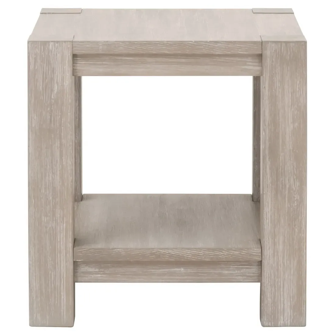 Astrid Side Table with Storage - Natural Grey, Wood