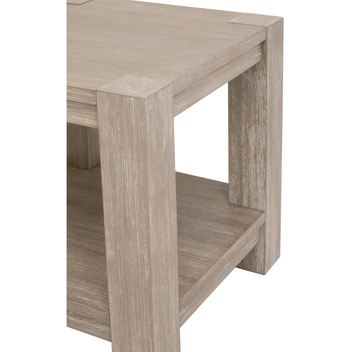 Astrid Side Table with Storage - Natural Grey, Wood