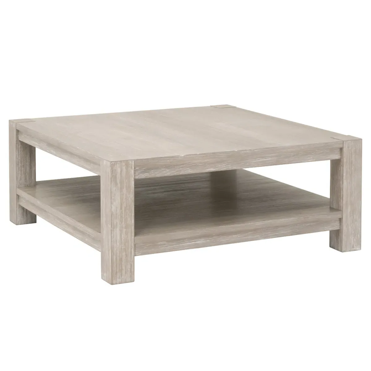 Astrid Square Coffee Table with Storage - Natural Grey, Wood