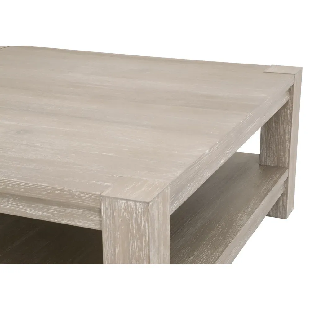 Astrid Square Coffee Table with Storage - Natural Grey, Wood