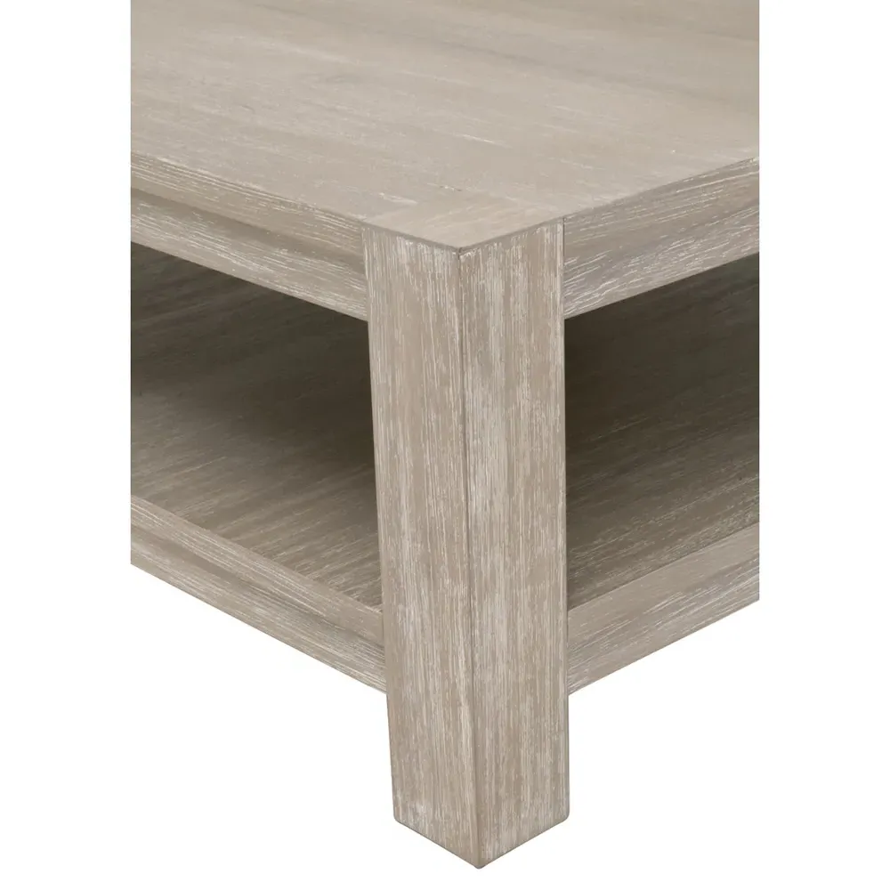 Astrid Square Coffee Table with Storage - Natural Grey, Wood
