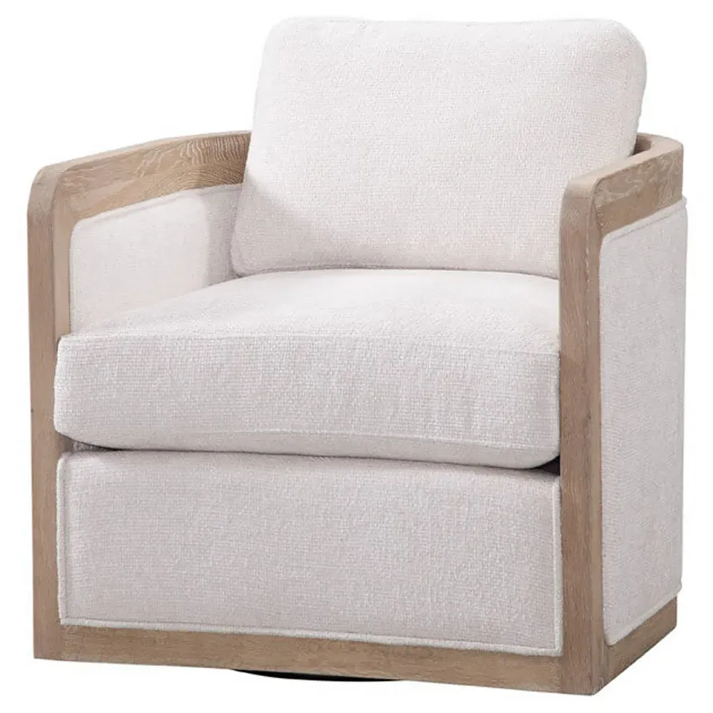 Astrid Swivel Chair - Cream, Oak
