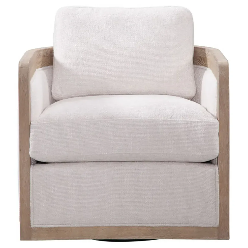 Astrid Swivel Chair - Cream, Oak image