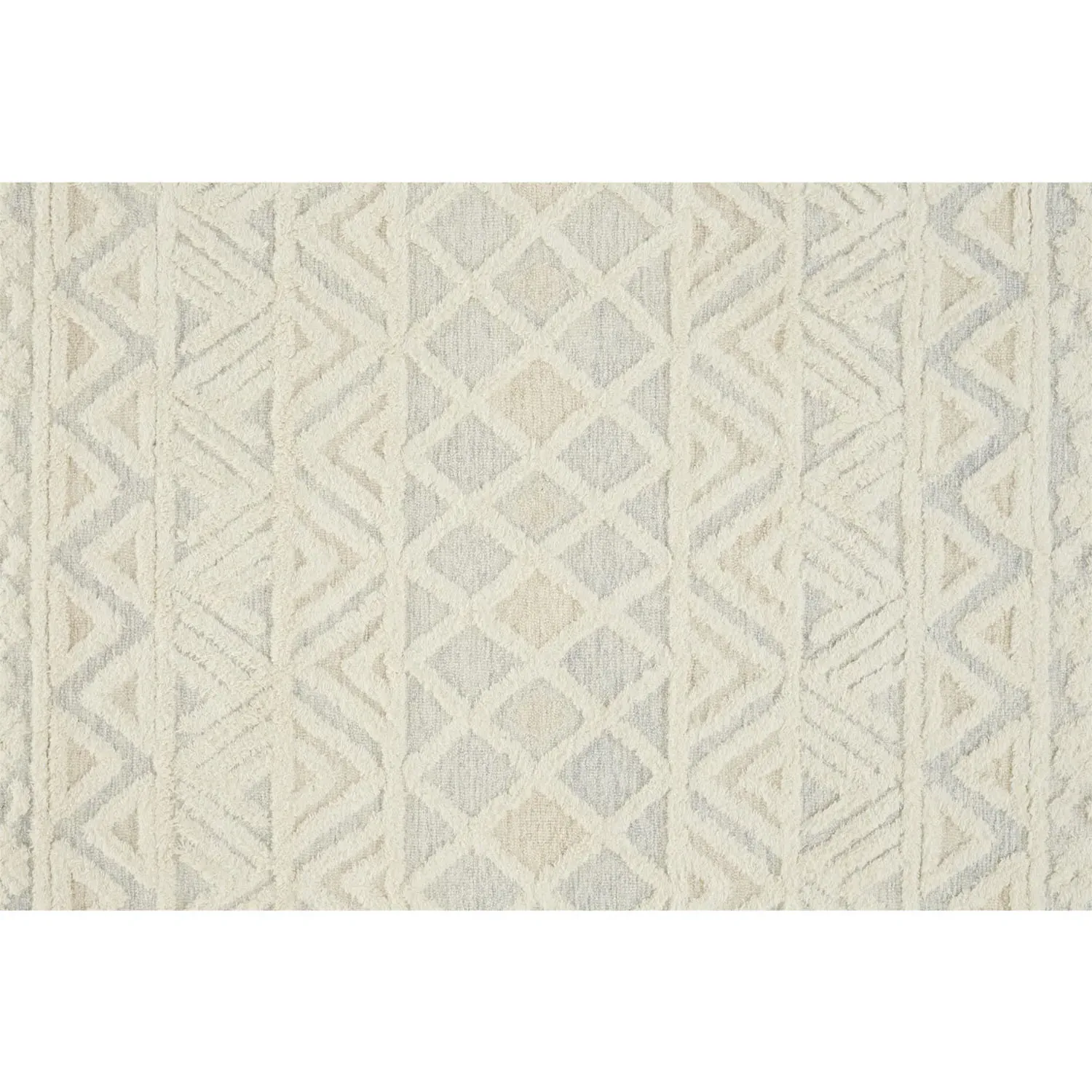Atarah Blue Accent Shag Rug - Cream, Wool