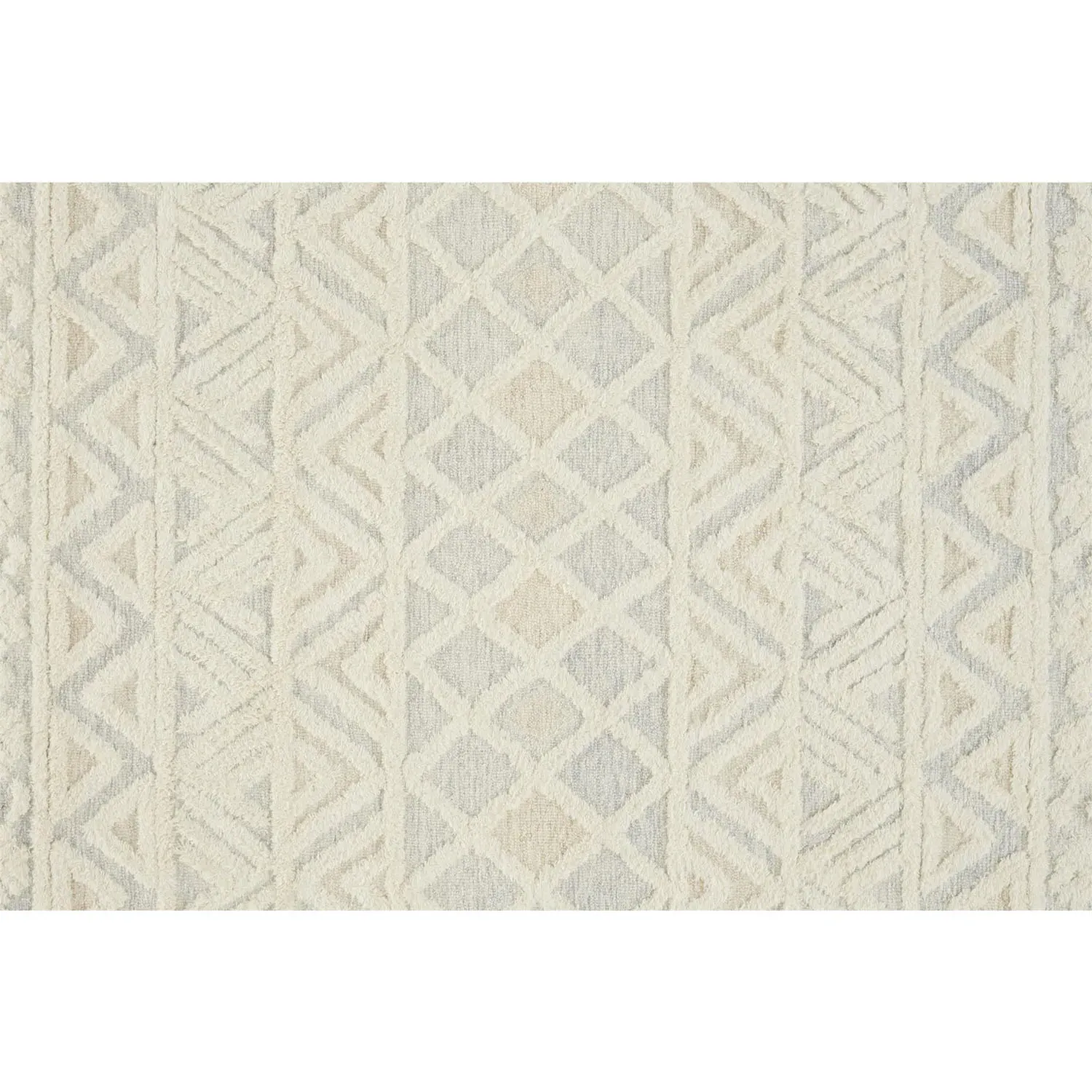 Atarah Blue Accent Shag Rug - Cream, Wool
