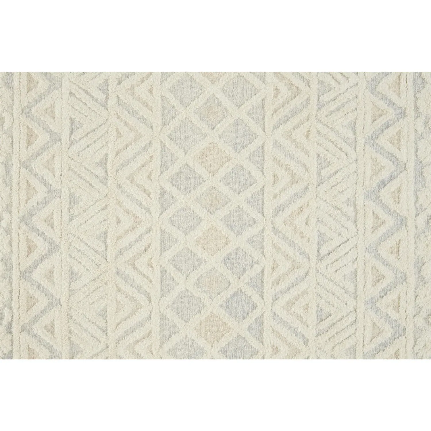 Atarah Blue Accent Shag Rug - Cream, Wool
