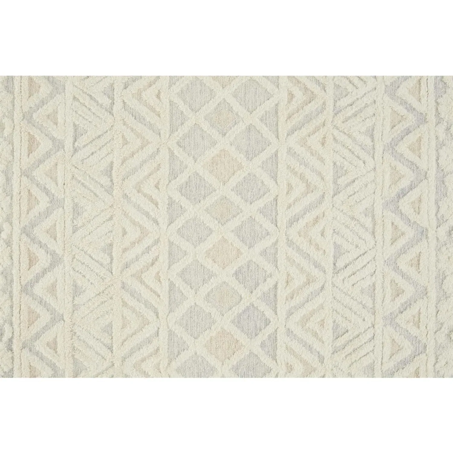 Atarah Blue Accent Shag Rug - Cream, Wool
