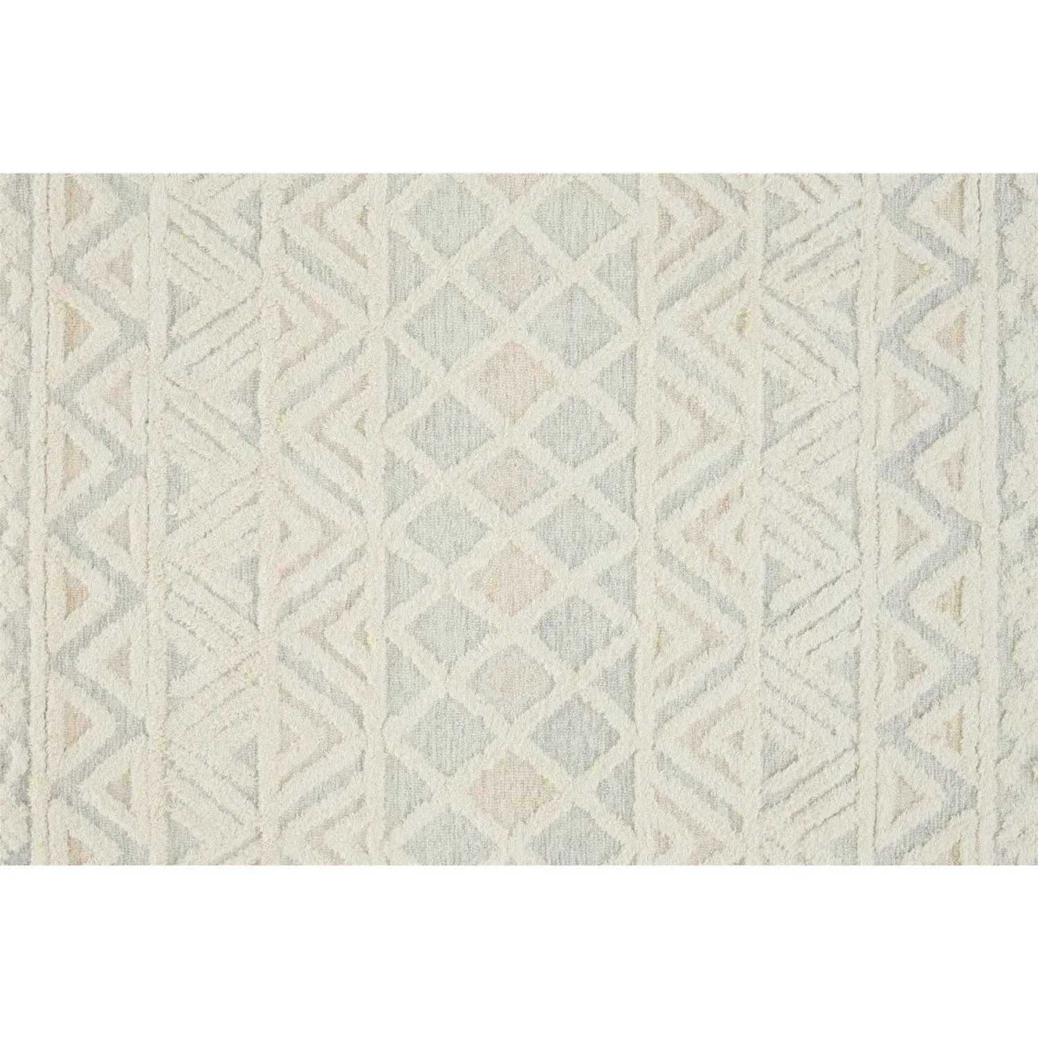 Atarah Blue Accent Shag Rug - Cream, Wool